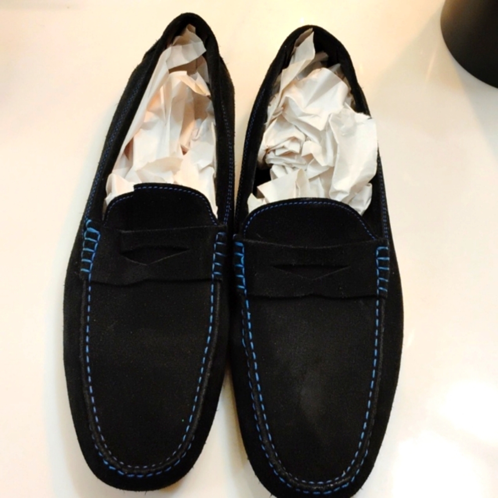 To Boot Black Loafers with Blue Accents - Picture 3 of 11